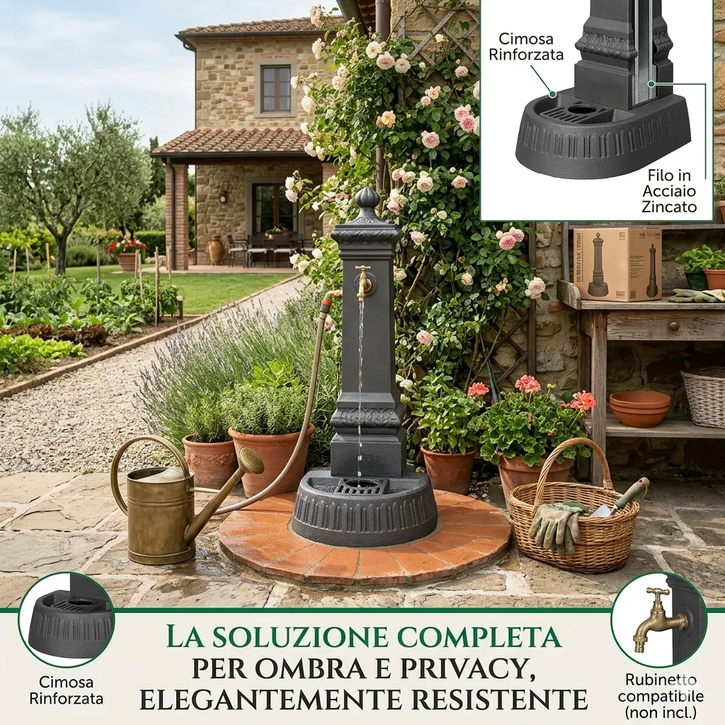 Fontana in Ghisa da Giardino 100 cm – Elegante e Resistente