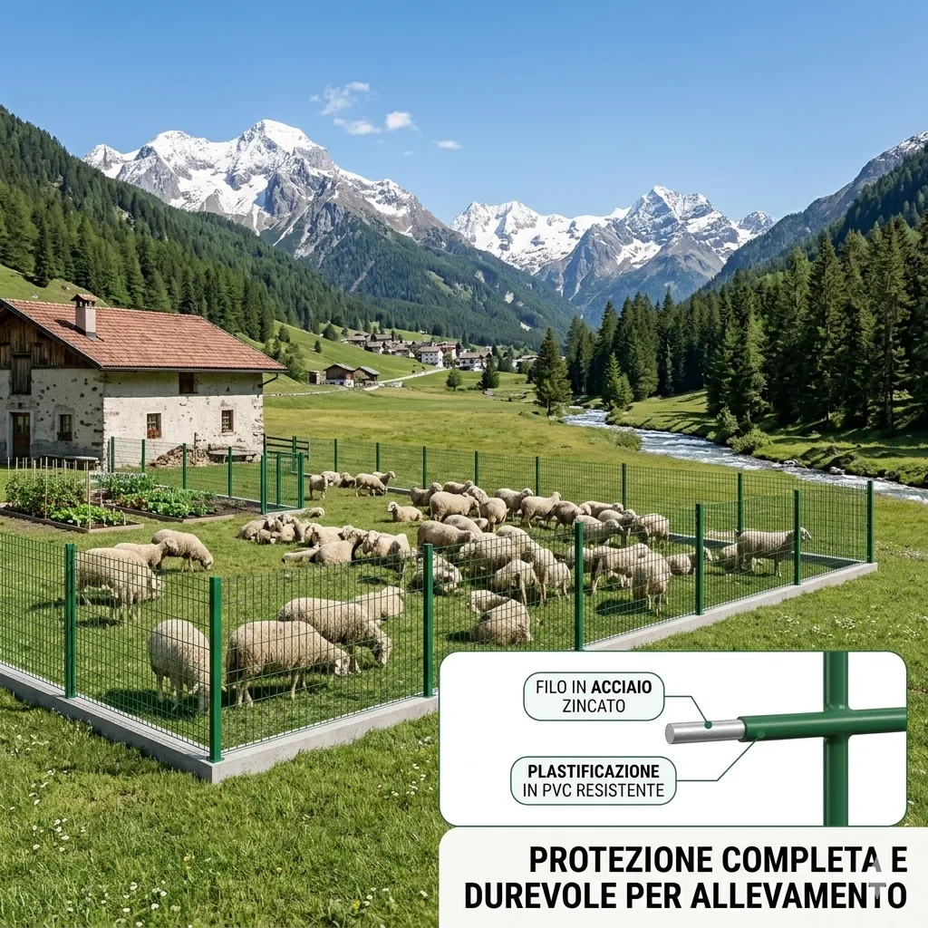 Rete Elettrosaldata Zincata Plastificata per Recinzione
