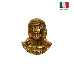 Volto di Cristo in Ottone Lucido 19x16 cm